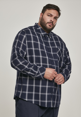 Basic Check Shirt navy/wht 3XL