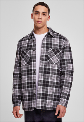 Padded Checked Shirt Jacket black/white L
