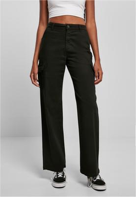 Ladies High Waist Straight Cargo Pants black 26