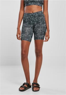 Ladies Tie Dye High Waist Cycle Shorts black/white 3XL