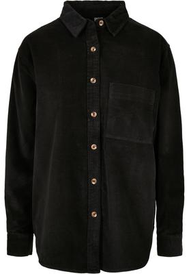 Ladies Corduroy Oversized Shirt black 3XL