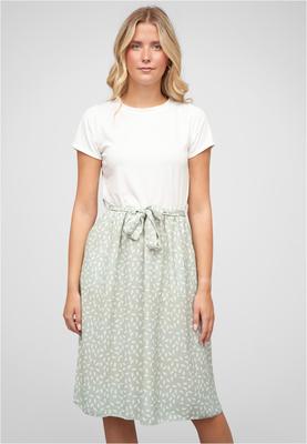 Satin Rock 2-Pockets und Bindegürtel white/mint L