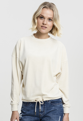 Ladies Oversized Velvet Crew black L