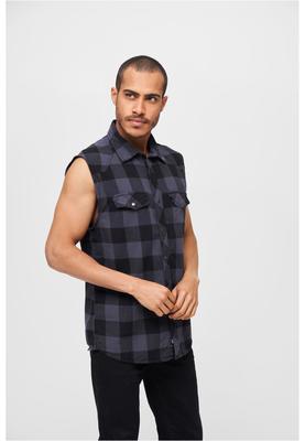 Checkshirt Sleeveless white/black 5XL