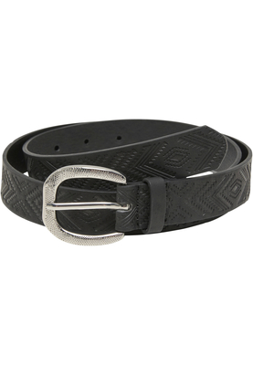 Leather Imitation Punched Pattern Belt black L/XL