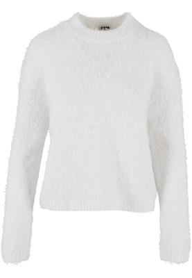 Ladies Feather Mock Neck Sweater white 3XL