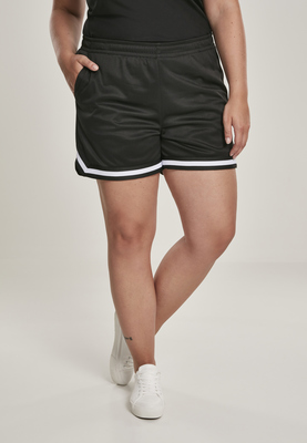 Ladies Stripes Mesh Hot Pants black 3XL