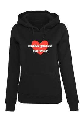 Ladies Peace - Red Heart Black  Hoody black L