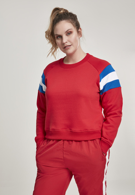 Ladies Sleeve Stripe Crew firered/brightblue/white 3XL