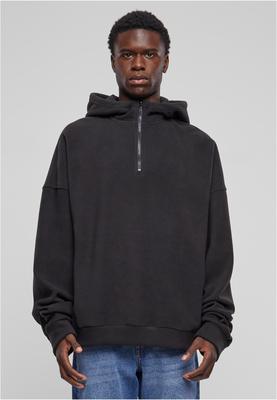 Oversized Polar Fleece Half Zip Hoody black 3XL