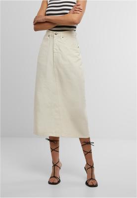 Ladies Soft Denim Midi Skirt whitesand 26