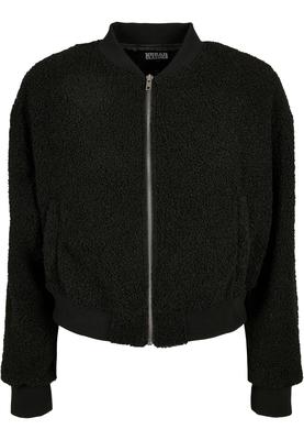 Ladies Oversized Sherpa Bomber Jacket black 3XL