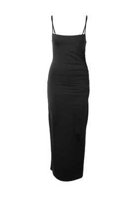 Ladies Long Spaghetti Jersey Dress black L
