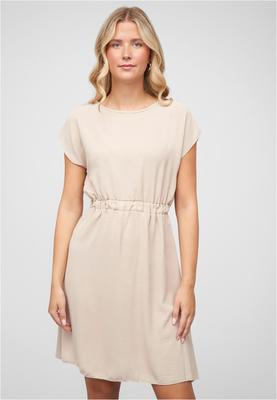 Musselin T-Shirt-Kleid mit elastischem Taillenbund beige L