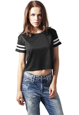 Ladies Mesh Short Tee blk/wht L