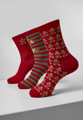Christmas Gingerbread Lurex Socks 3-Pack multicolor 39-42