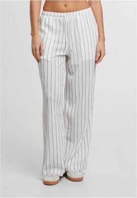 Ladies Structured Striped Relaxed Fit Pants offwhite/black 3XL