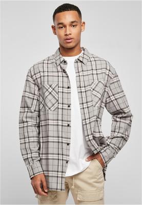 Long Oversized Grey Check Shirt grey/black 4XL