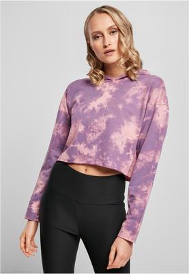 Ladies Oversized Short Bleached Hoody black/grey 3XL