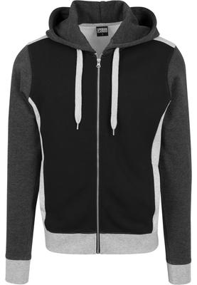 3- Tone Sweat Zip Hoody grey/charcoal/black L