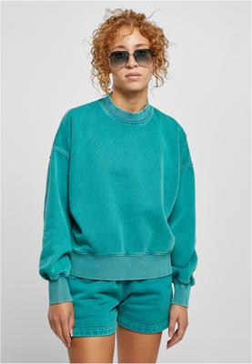 Ladies Oversized Stone Washed Crewneck watergreen XL
