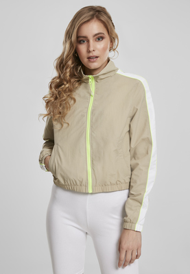 Ladies Short Piped Track Jacket concrete/electriclime XXL