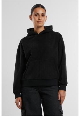 Ladies Jacquard Velvet Oversized Hoodie black 3XL
