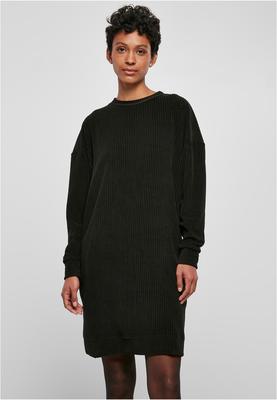 Ladies Velvet Rib Crew Dress black XL