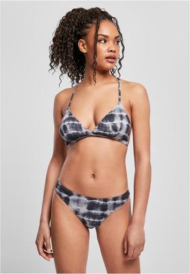 Ladies Tie Dye Triangle Back Bikini  black/white L