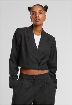 Ladies Cropped Blazer black L