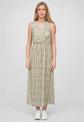 Cloud5ive Damen Maxi Kleid in Wickeloptik mit All Over Print beige L