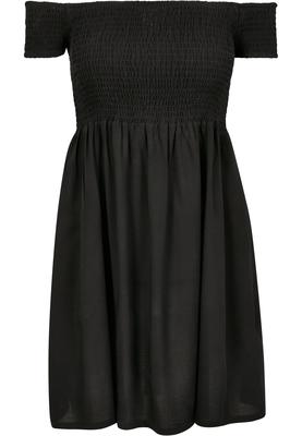 Ladies Smoked Off Shoulder Dress black 3XL