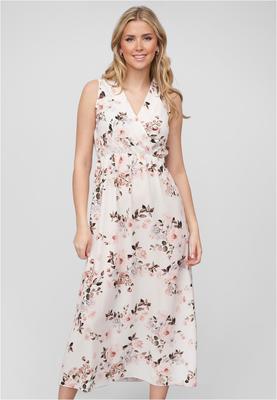 Maxi Kleid in Wickeloptik mit Blumen All Over Print white L