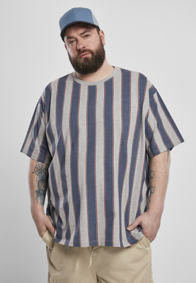 Printed Oversized Bold Stripe Tee vintageblue 3XL