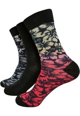 Flower Socks 3-Pack black/grey/red 43-46