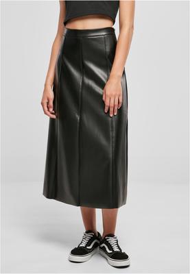 Ladies Synthetic Leather Midi Skirt black 3XL