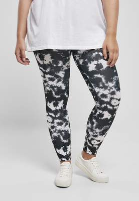 Ladies Tie Dye Leggings black/white L