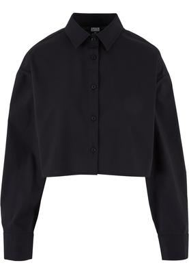 Ladies Cropped Oversized Blouse black 3XL