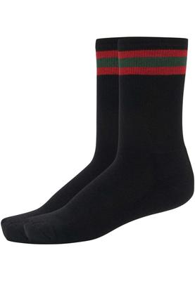 Stripy Sport Socks 2-Pack black/firered/green 43-46