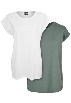Ladies Extended Shoulder Tee 2-Pack black/white 3XL