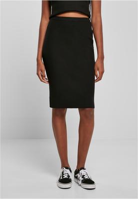 Ladies Rib Knit Midi Skirt black 3XL