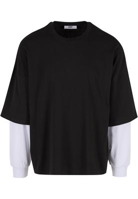 DEF DOUBLE Longsleeves jetblack/brightwhite L