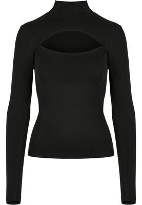 Ladies Cut-Out Turtleneck Longsleeve black 3XL