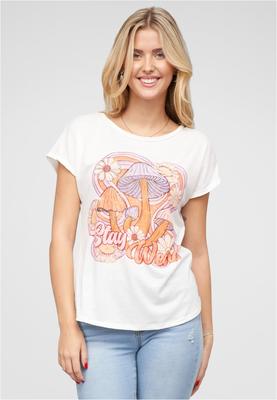 Viskose T-Shirt mit Pilz Print white L