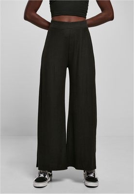 Ladies Rib Jersey Wide Leg Pants black 3XL