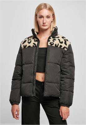 Ladies AOP Sherpa Mixed Puffer Jacket black/sandleo 5XL