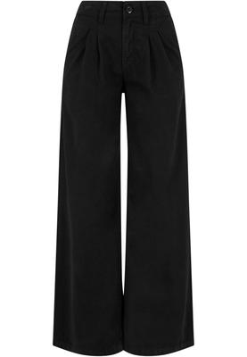 Ladies Organic Pleated Cotton Pants black 26