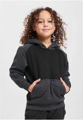 Boys 2-Tone Fake Raglan Hoody black/charcoal 110/116