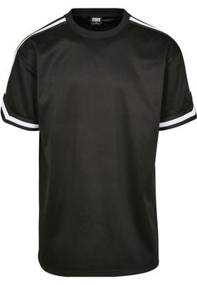 Oversized Stripes Mesh Tee black L