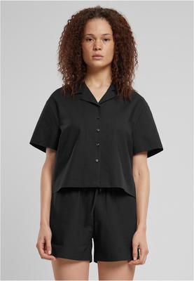 Ladies Seersucker Shirt black 3XL